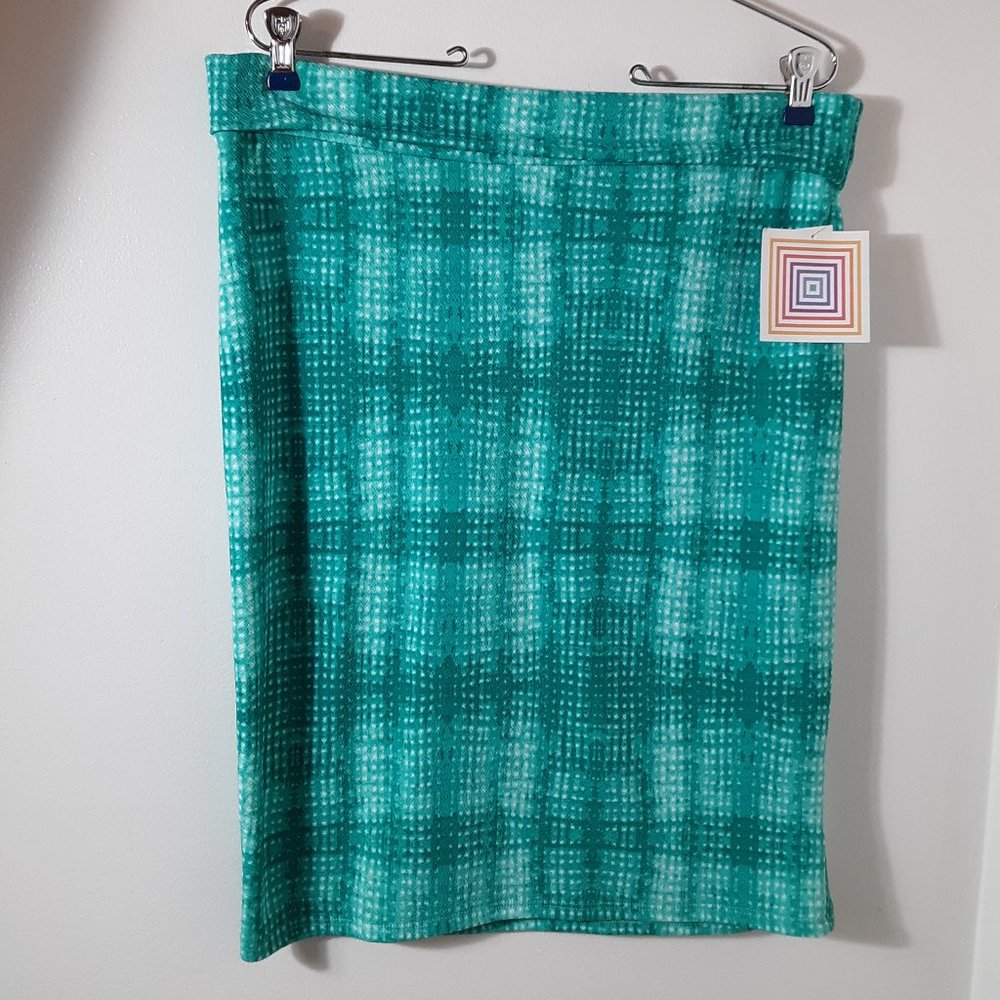 LulaRoe Teal Pencil Skirt Size L  NWT